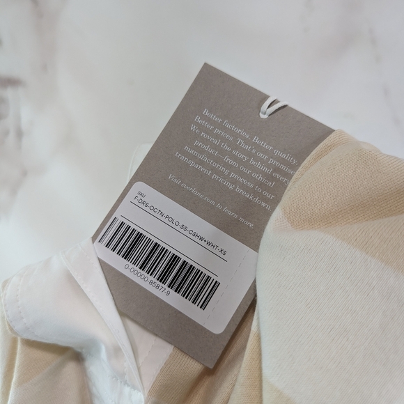 Everlane Dress Women Retro Jersey Polo Cotton Cashew Stripe Mini T Shirt - Picture 9 of 11